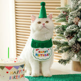Darrahopens Occasions > Party & Birthday Novelties > Party Supplies 4-Pack Adorable Pet Dog Cat Birthday Party Hat & Bib Set(Green & Red) - Embroidered Bandana Bib & Felt Party Hat, Adjustable Tie-On Dress-Up Accessories