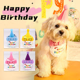 Darrahopens Occasions > Party & Birthday Novelties > Party Supplies 4-Pack Adorable Pet Dog Cat Birthday Party Hat & Bib Set(Green & Red) - Embroidered Bandana Bib & Felt Party Hat, Adjustable Tie-On Dress-Up Accessories