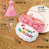 Darrahopens Occasions > Party & Birthday Novelties > Party Supplies 4-Pack Adorable Pet Dog Cat Birthday Party Hat & Bib Set(Yellow & Orange) - Embroidered Bandana Bib & Felt Party Hat, Adjustable Tie-On Dress-Up Accessories