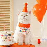 Darrahopens Occasions > Party & Birthday Novelties > Party Supplies 4-Pack Adorable Pet Dog Cat Birthday Party Hat & Bib Set(Yellow & Orange) - Embroidered Bandana Bib & Felt Party Hat, Adjustable Tie-On Dress-Up Accessories