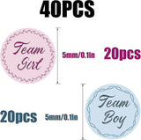 Darrahopens Occasions > Party & Birthday Novelties > Party Supplies 40 Pcs Gender Reveal Stickers Team Boy Girl Round Labels Blue Pink