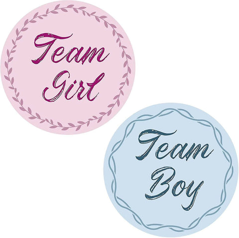 Darrahopens Occasions > Party & Birthday Novelties > Party Supplies 40 Pcs Gender Reveal Stickers Team Boy Girl Round Labels Blue Pink