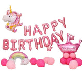 Darrahopens Occasions > Party & Birthday Novelties > Party Supplies 45-50 Pcs Happy Birthday 3D Unicorn Decoration Balloons Diy Decor Party Set - 04