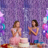 Darrahopens Occasions > Party & Birthday Novelties > Party Supplies 5 pcs Purple Lightning Tinsel Curtain Backdrop - Shimmer Foil Fringe Party Decoration for Birthday, Music Theme, Dance Party and Photo Booth
