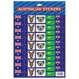 Darrahopens Occasions > Party & Birthday Novelties > Party Supplies Australian Flag Stickers – 4x A4 Sheets of Festive Stickers for Australia Day Celebrations