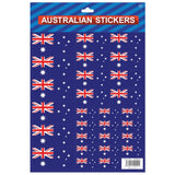 Darrahopens Occasions > Party & Birthday Novelties > Party Supplies Australian Flag Stickers – 4x A4 Sheets of Festive Stickers for Australia Day Celebrations