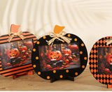Darrahopens Occasions > Party & Birthday Novelties > Party Supplies Black and Orange Polka Dot Pattern Festive Pumpkin Photo Frame - Rustic Halloween Tabletop Picture Holder