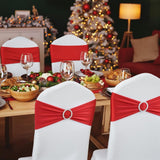 Darrahopens Occasions > Party & Birthday Novelties > Party Supplies Chair Covers - Pack of 5 - Christmas Chair Covers - Party Chair Covers - Premium Elastic Chair Cover Straps - Buckle Slider - Universal Elastic Chair Straps - Wedding - Ceremony - Banquet Decoration - Red
