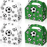 Darrahopens Occasions > Party & Birthday Novelties > Party Supplies Football Treat Boxes - 24 Pieces - Party Supplies - Football Baby Shower Gift Goody Snack Candy Boxes | for football-themed birthday party decorations, football parties, children's birthday decorations (Green + White - 16*16*9cm)