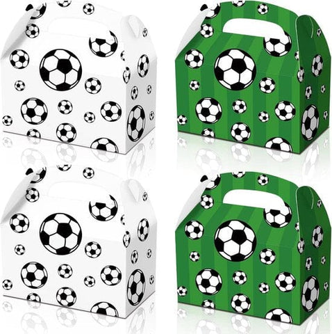 Darrahopens Occasions > Party & Birthday Novelties > Party Supplies Football Treat Boxes - 24 Pieces - Party Supplies - Football Baby Shower Gift Goody Snack Candy Boxes | for football-themed birthday party decorations, football parties, children's birthday decorations (Green + White - 16*16*9cm)
