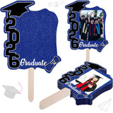 Darrahopens Occasions > Party & Birthday Novelties > Party Supplies Graduate Photo Frame Fan Prop for Graduation Party (12pcs Blue), Personalized 4x6 Inch Photo Holder, Senior Photo Party Decor
