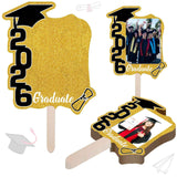 Darrahopens Occasions > Party & Birthday Novelties > Party Supplies Graduate Photo Frame Fan Prop for Graduation Party (12pcs Gold), Personalized 4x6 Inch Photo Holder, Senior Photo Party Decor