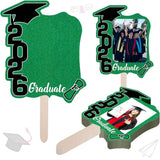 Darrahopens Occasions > Party & Birthday Novelties > Party Supplies Graduate Photo Frame Fan Prop for Graduation Party (12pcs Green), Personalized 4x6 Inch Photo Holder, Senior Photo Party Decor