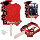 Darrahopens Occasions > Party & Birthday Novelties > Party Supplies Graduate Photo Frame Fan Prop for Graduation Party (12pcs Red), Personalized 4x6 Inch Photo Holder, Senior Photo Party Decor