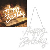 Darrahopens Occasions > Party & Birthday Novelties > Party Supplies Happy Birthday Letter LED Lights Romantic Neon Light Sign Acrylic Happy Birthday Decoration for Party Bar Warm White In Australia - Darrahopens