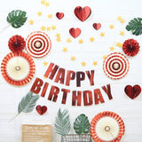 Darrahopens Occasions > Party & Birthday Novelties > Party Supplies Happy Birthday Party Decoration Set -  Fan Decorations, Hearts, Stars & Banner