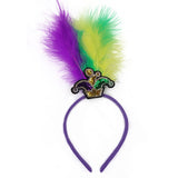 Darrahopens Occasions > Party & Birthday Novelties > Party Supplies Hat Pattern Festive Mardi Gras Feather Headband Set - 10 Pack Sequin Jester Hat Party Accessory