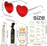 Darrahopens Occasions > Party & Birthday Novelties > Party Supplies Heart Shaped Sunglasses Set with Bracelet and Tattoo Stickers in Black for Bride to Be Accessories