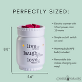 Darrahopens Occasions > Party & Birthday Novelties > Party Supplies Live Laugh Love Illumination Warmer - RRP $43.95 - Wholesale - OUT OF STOCK - PREORDERS OPEN - ARRIVING EARLY SEPTEMBER