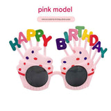 Darrahopens Occasions > Party & Birthday Novelties > Party Supplies Pink Novelty Birthday Glasses - Fun Cake Design Party Props - Durable Plastic, Comfortable Fit, Unisex - Perfect for Kids and Adults Birthday Celebrations and Photo Booths