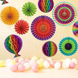 Darrahopens Occasions > Party & Birthday Novelties > Party Supplies Rainbow Party Decoration Set - Complete with Paper Fans, Honeycomb Balls & Streamers - For Birthdays & Weddings