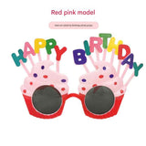 Darrahopens Occasions > Party & Birthday Novelties > Party Supplies Red Pink Novelty Birthday Glasses - Fun Cake Design Party Props - Durable Plastic, Comfortable Fit, Unisex - Perfect for Kids and Adults Birthday Celebrations and Photo Booths