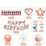 Darrahopens Occasions > Party & Birthday Novelties > Party Supplies Rose Gold Happy Birthday Balloon Decoration Kit - Foil Letter Balloons, Confetti Latex Balloons, Tassel Garland, Heart & Star Shapes - Complete Party Backdrop Set for Women, Girls, Bridal Shower, Photo Booth - Easy Setup Party Supplies