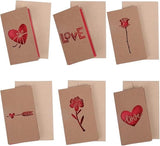 Darrahopens Occasions > Party & Birthday Novelties > Party Supplies Set of 6 Valentine's Day Envelopes - Valentine's Day and Mother's Day Cards - Hollowed Heart Flowers - Birthday Party Supplies - Wedding Invitations