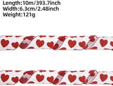 Darrahopens Occasions > Party & Birthday Novelties > Party Supplies Valentine's Day Ribbons - 3 Rolls - Handmade Ribbons - Heart Pattern - Natural Texture - Suitable for Wrapping Flowers and Party Decorations （10m）