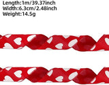 Darrahopens Occasions > Party & Birthday Novelties > Party Supplies Valentine's Day Ribbons - 3 Rolls - Handmade Ribbons - Heart Pattern - Natural Texture - Suitable for wrapping flowers and party decorations （1m）