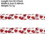 Darrahopens Occasions > Party & Birthday Novelties > Party Supplies Valentine's Day Ribbons - 3 Rolls - Handmade Ribbons - Heart Pattern - Natural Texture - Suitable for wrapping flowers and party decorations （1m）