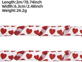 Darrahopens Occasions > Party & Birthday Novelties > Party Supplies Valentine's Day Ribbons - 3 Rolls - Handmade Ribbons - Heart Pattern - Natural Texture - Suitable for wrapping flowers and party decorations （2m）