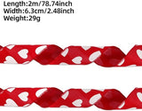 Darrahopens Occasions > Party & Birthday Novelties > Party Supplies Valentine's Day Ribbons - 3 Rolls - Handmade Ribbons - Heart Pattern - Natural Texture - Suitable for wrapping flowers and party decorations （2m）