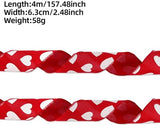 Darrahopens Occasions > Party & Birthday Novelties > Party Supplies Valentine's Day Ribbons - 3 Rolls - Handmade Ribbons - Heart Pattern - Natural Texture - Suitable for wrapping flowers and party decorations （4m）