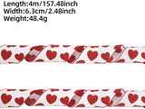 Darrahopens Occasions > Party & Birthday Novelties > Party Supplies Valentine's Day Ribbons - 3 Rolls - Handmade Ribbons - Heart Pattern - Natural Texture - Suitable for wrapping flowers and party decorations （4m）