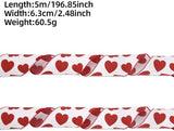 Darrahopens Occasions > Party & Birthday Novelties > Party Supplies Valentine's Day Ribbons - 3 Rolls - Handmade Ribbons - Heart Pattern - Natural Texture - Suitable for Wrapping Flowers and Party Decorations （5m）