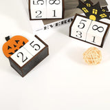 Darrahopens Occasions > Party & Birthday Novelties > Party Supplies White Ghost Shape Festive Halloween Countdown Blocks - Reusable Wooden Perpetual Calendar for Desk Decor