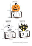 Darrahopens Occasions > Party & Birthday Novelties > Party Supplies White Ghost Shape Festive Halloween Countdown Blocks - Reusable Wooden Perpetual Calendar for Desk Decor
