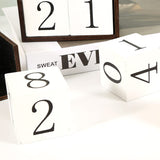 Darrahopens Occasions > Party & Birthday Novelties > Party Supplies White Ghost Shape Festive Halloween Countdown Blocks - Reusable Wooden Perpetual Calendar for Desk Decor