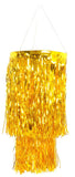 Darrahopens Occasions > Party Decorations 2 Tier Foil Metallic Tinsel Hanging Chandelier Party Decoration - Gold