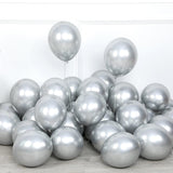 darrahopens Occasions > Party Decorations 50PCS 5'' Latex Balloon Set Metallic Silver Birthday Wedding Party Decoration