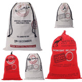 Darrahopens Occasions > Party Decorations 50x70cm Canvas Hessian Christmas Santa Sack Xmas Stocking Reindeer Kids Gift Bag, Cream - Cute Reindeer Delivery