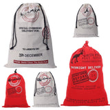 Darrahopens Occasions > Party Decorations 50x70cm Canvas Hessian Christmas Santa Sack Xmas Stocking Reindeer Kids Gift Bag, Santa On The Roof