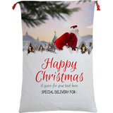 Darrahopens Occasions > Party Decorations 50x70cm Canvas Hessian Christmas Santa Sack Xmas Stocking Reindeer Kids Gift Bag, Santa On The Way