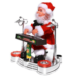 Darrahopens Occasions > Party Decorations Santa Claus Playing Ornament Piano Doll Musical Electric Toy Xmas Christmas Gift