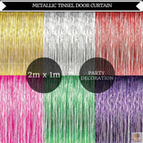 Darrahopens Occasions > Party Decorations Tinsel Curtain Foil Metallic Fringe Backdrop Party Door Decorations (200cm x 100cm) - Green