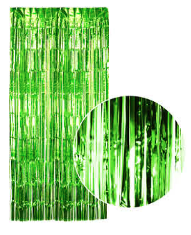 Darrahopens Occasions > Party Decorations Tinsel Curtain Foil Metallic Fringe Backdrop Party Door Decorations (200cm x 100cm) - Green