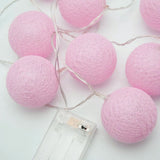 Darrahopens Occasions > Party Lights > Coloured Lights 20 Ball Pastel Pink 3m String Light Battery Box 5cm Cotton Ball  Christmas Birthday Bbay Girl Special Occasion Decoration