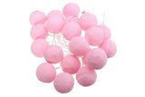 Darrahopens Occasions > Party Lights > Coloured Lights 20 Ball Pastel Pink 3m String Light Battery Box 5cm Cotton Ball  Christmas Birthday Bbay Girl Special Occasion Decoration