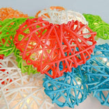 Darrahopens Occasions > Party Lights > Coloured Lights 20 Turquoise Blue 3D Hollowed Rattan Heart-Shaped 3M String Fairy Lights, Battery (AA) Indoor & Outdoor Decorations Birthday Kids Celebration PartyRoom Table Lighting